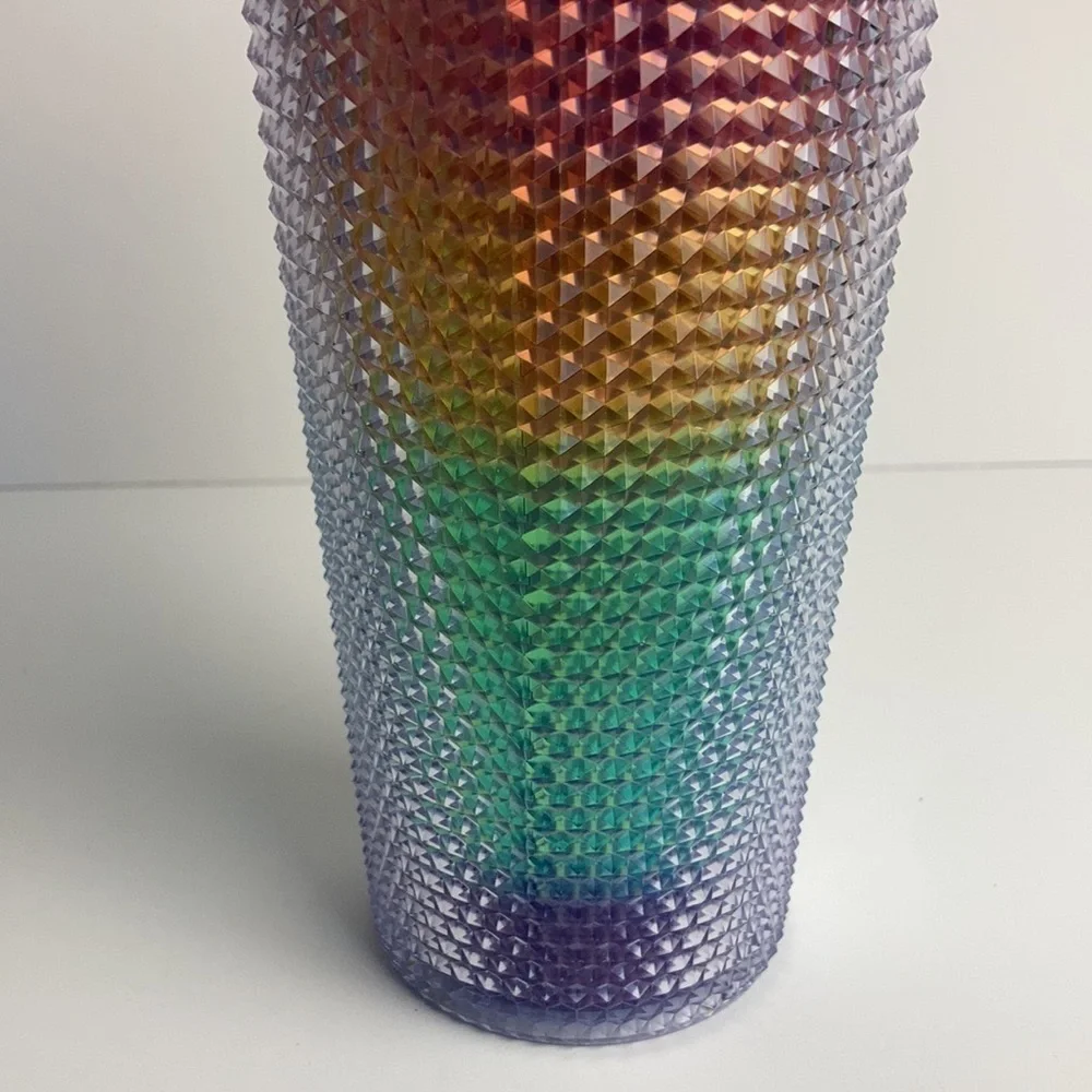 Starbucks 2020 Rainbow Studded Cold Cup Tumbler With Straw 24oz Pride LGBTQ